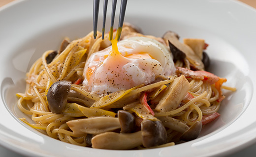 Creamy Mushroom Pasta With Soft Boiled Egg Morita