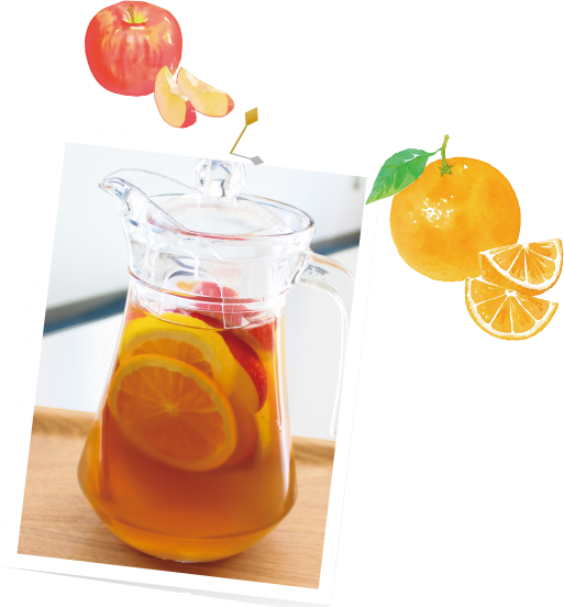 もろみ酢×フルーツ サングリア風のビネガードリンク