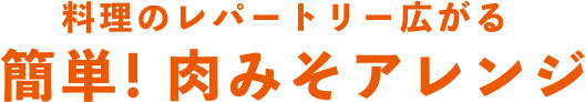 料理のレパートリー広がる　簡単！肉みそアレンジ